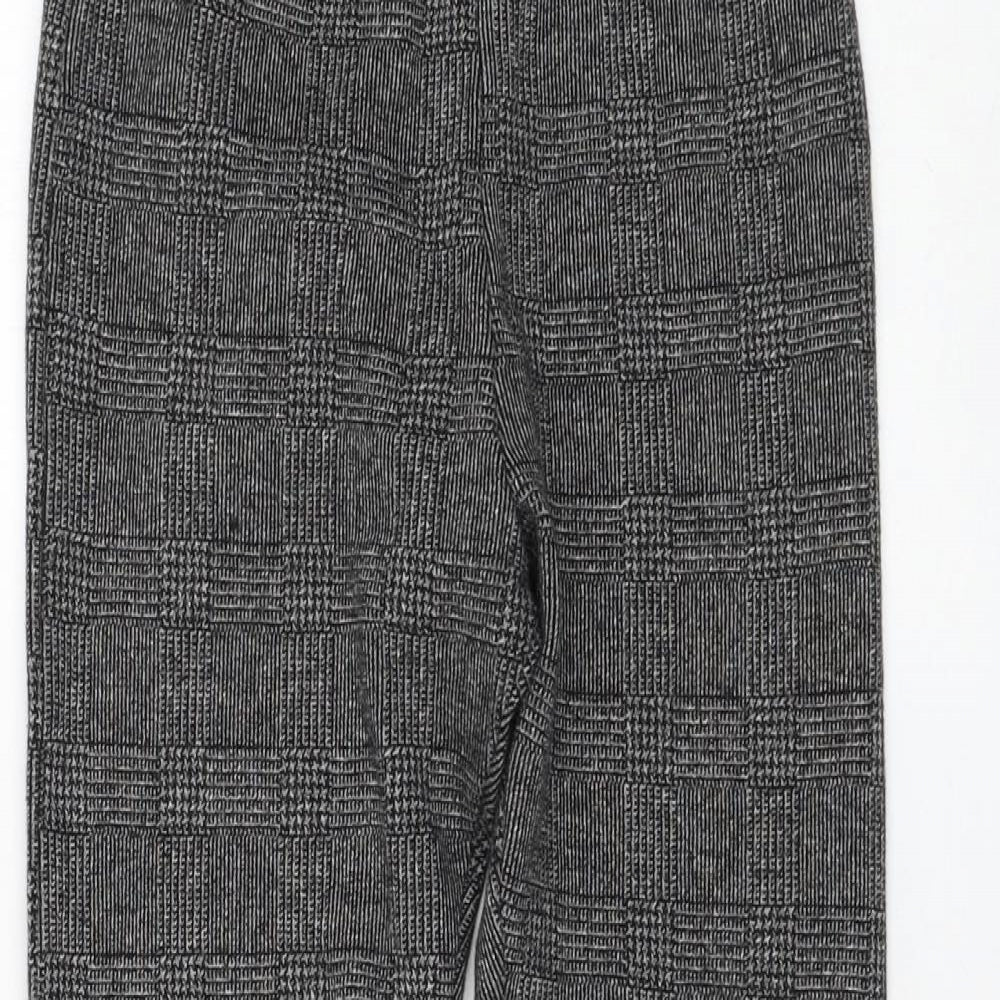 New Look Womens Grey Check Cotton Capri Leggings Size 6 L23 in