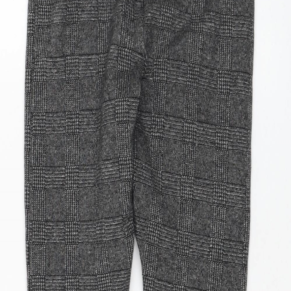 New Look Womens Grey Check Cotton Capri Leggings Size 6 L23 in