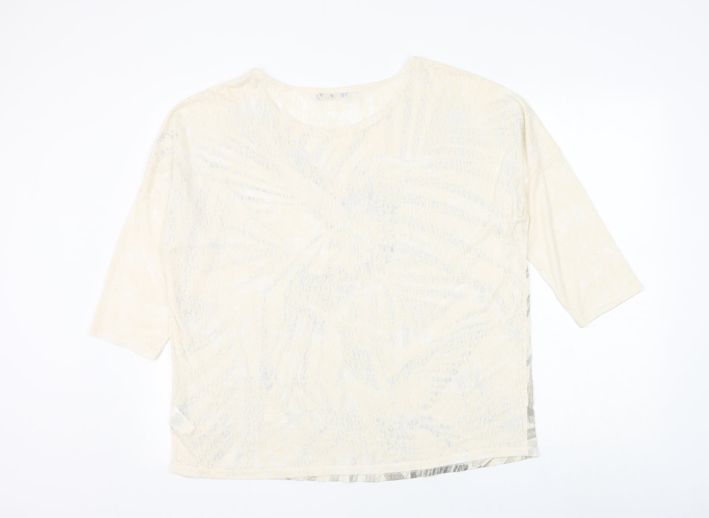 Marks and Spencer Womens Beige Polyester Basic Blouse Size 18 Boat Neck - Bird