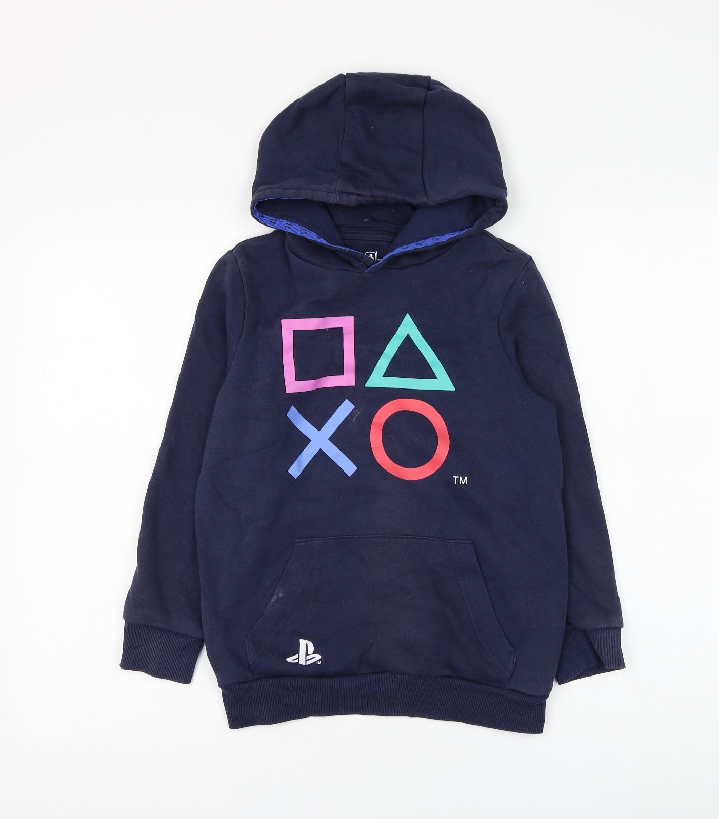 F&F Boys Blue Cotton Pullover Hoodie Size 8-9 Years Pullover - Playstation