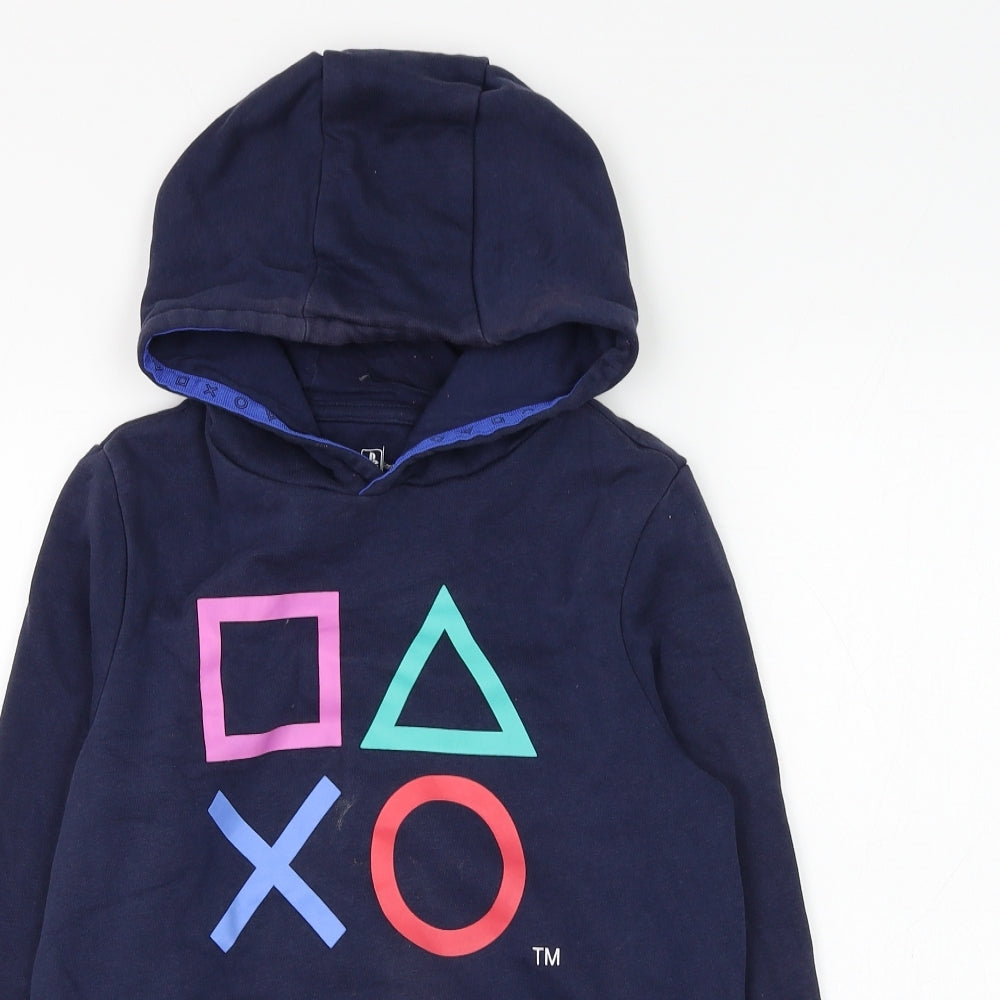 F&F Boys Blue Cotton Pullover Hoodie Size 8-9 Years Pullover - Playstation
