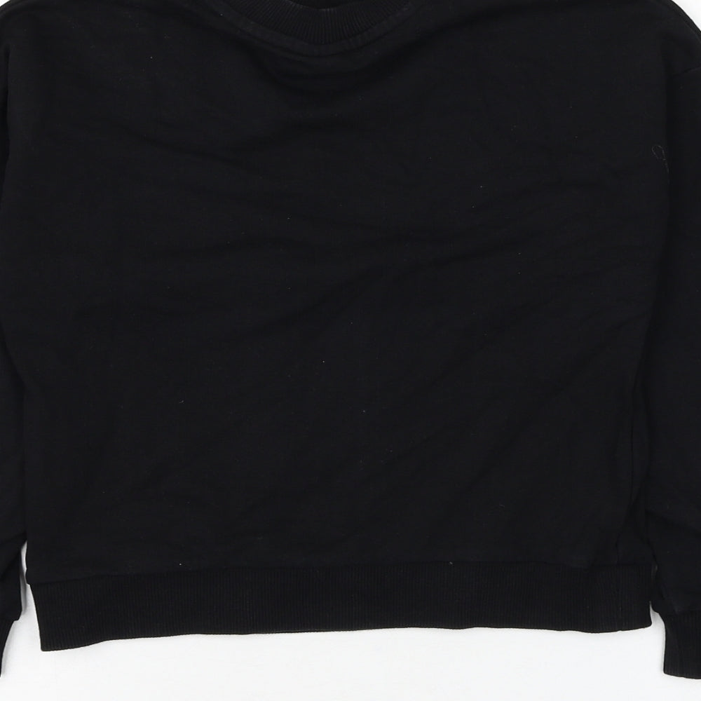 George Girls Black Cotton Pullover Sweatshirt Size 7-8 Years Pullover - Mickey And Friends
