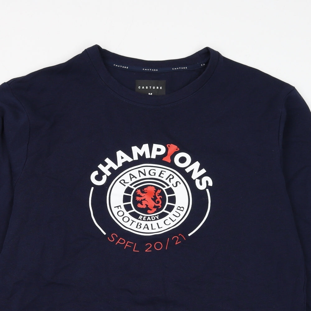 Castore Mens Blue Cotton Pullover Sweatshirt Size M - Rangers Football Club