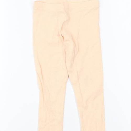 Marks and Spencer Girls Orange Cotton Jogger Trousers Size 2-3 Years Regular Pullover