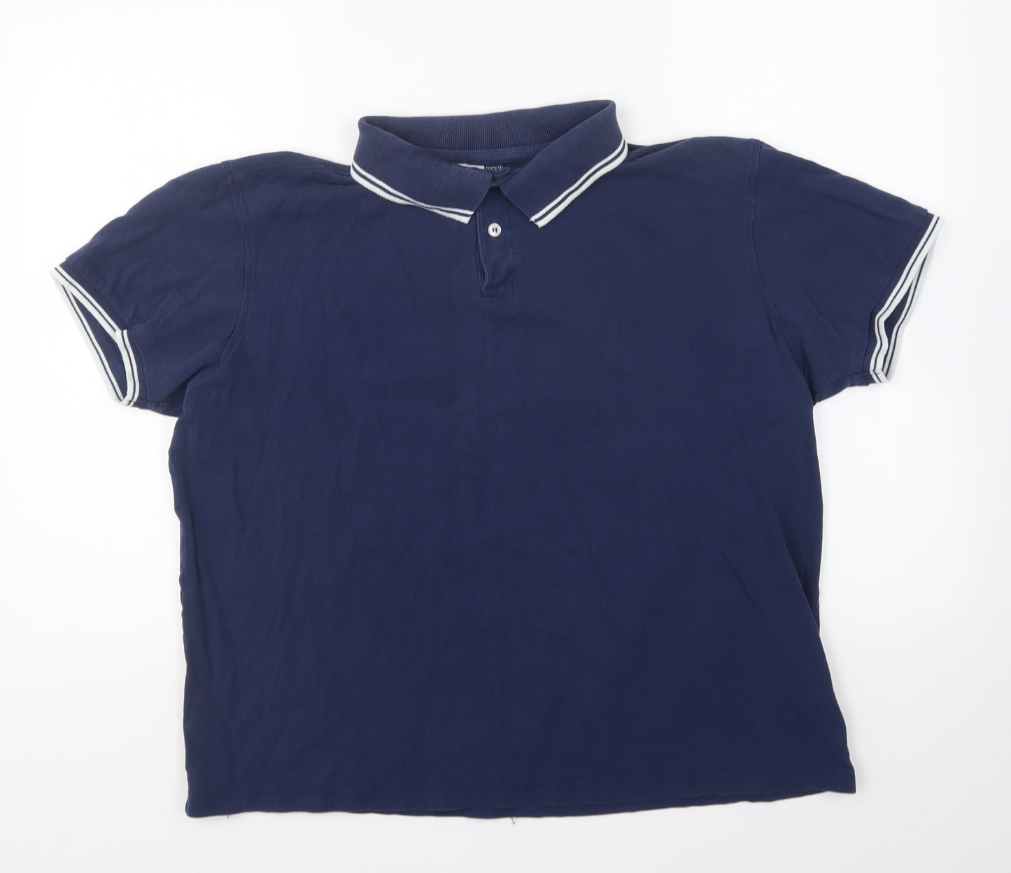 Cedar Wood State Mens Blue Cotton Polo Size XL Collared Button