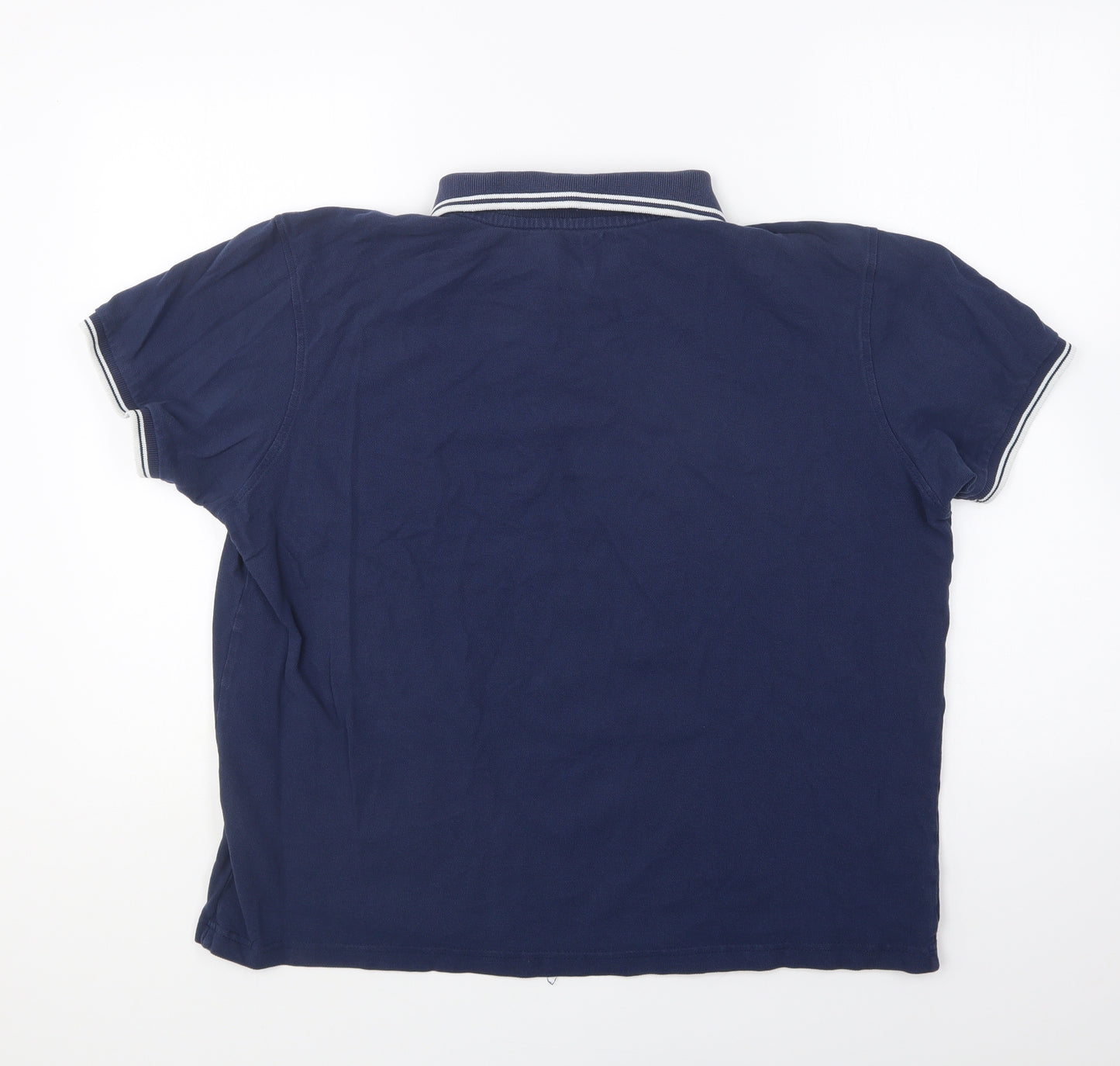 Cedar Wood State Mens Blue Cotton Polo Size XL Collared Button