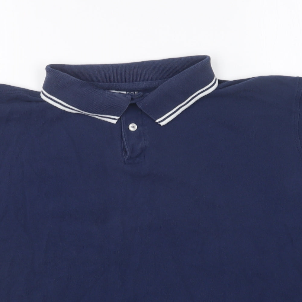 Cedar Wood State Mens Blue Cotton Polo Size XL Collared Button