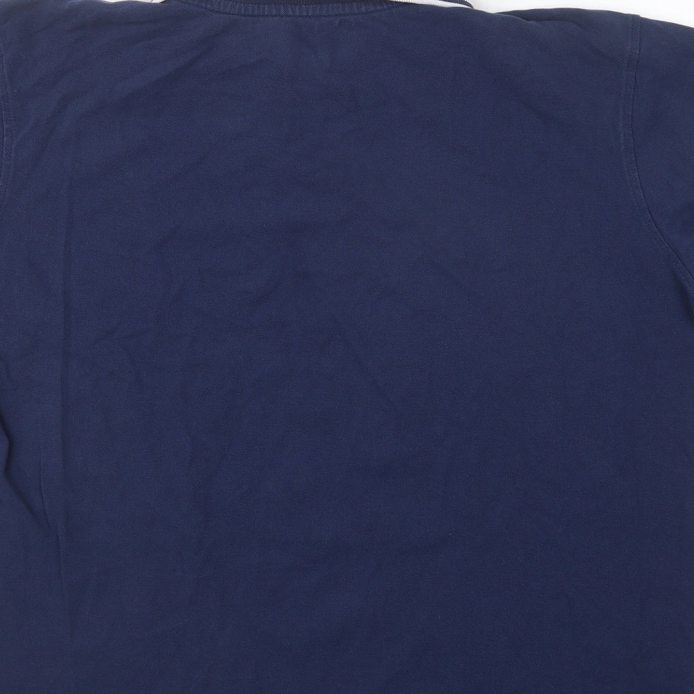 Cedar Wood State Mens Blue Cotton Polo Size XL Collared Button