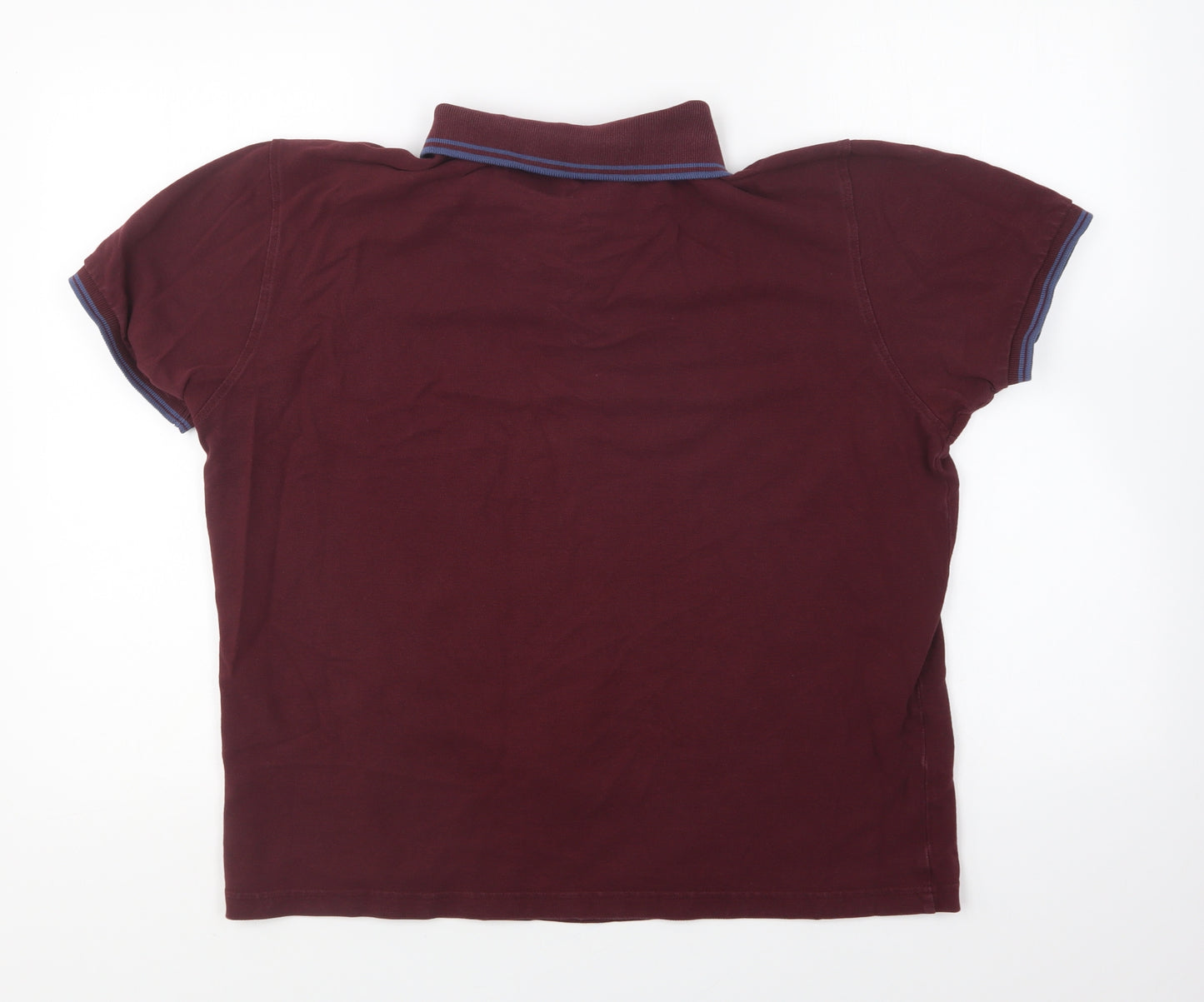 Cedar Wood State Mens Purple Cotton Polo Size L Collared Button