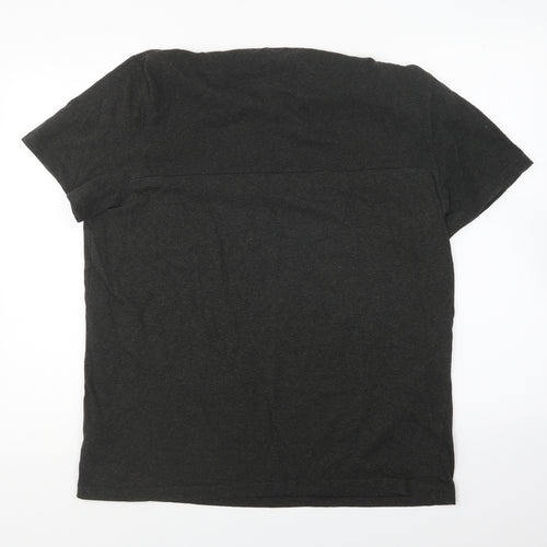 George Mens Green Cotton T-Shirt Size L Round Neck
