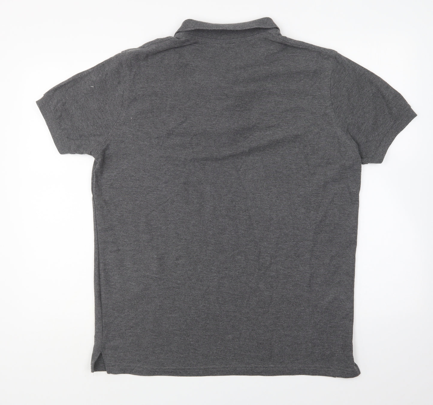 Tommy Hilfiger Mens Grey Cotton Polo Size XL Collared Button