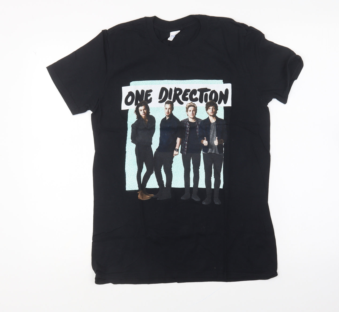 Gildan Womens Black Cotton Basic T-Shirt Size S Round Neck - One Direction