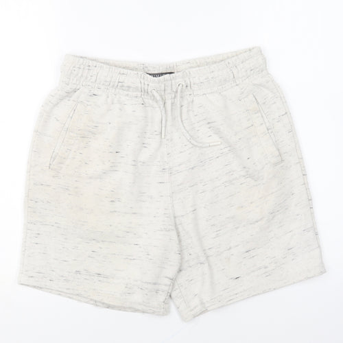 Primark Mens White Cotton Sweat Shorts Size S L7 in Regular Drawstring