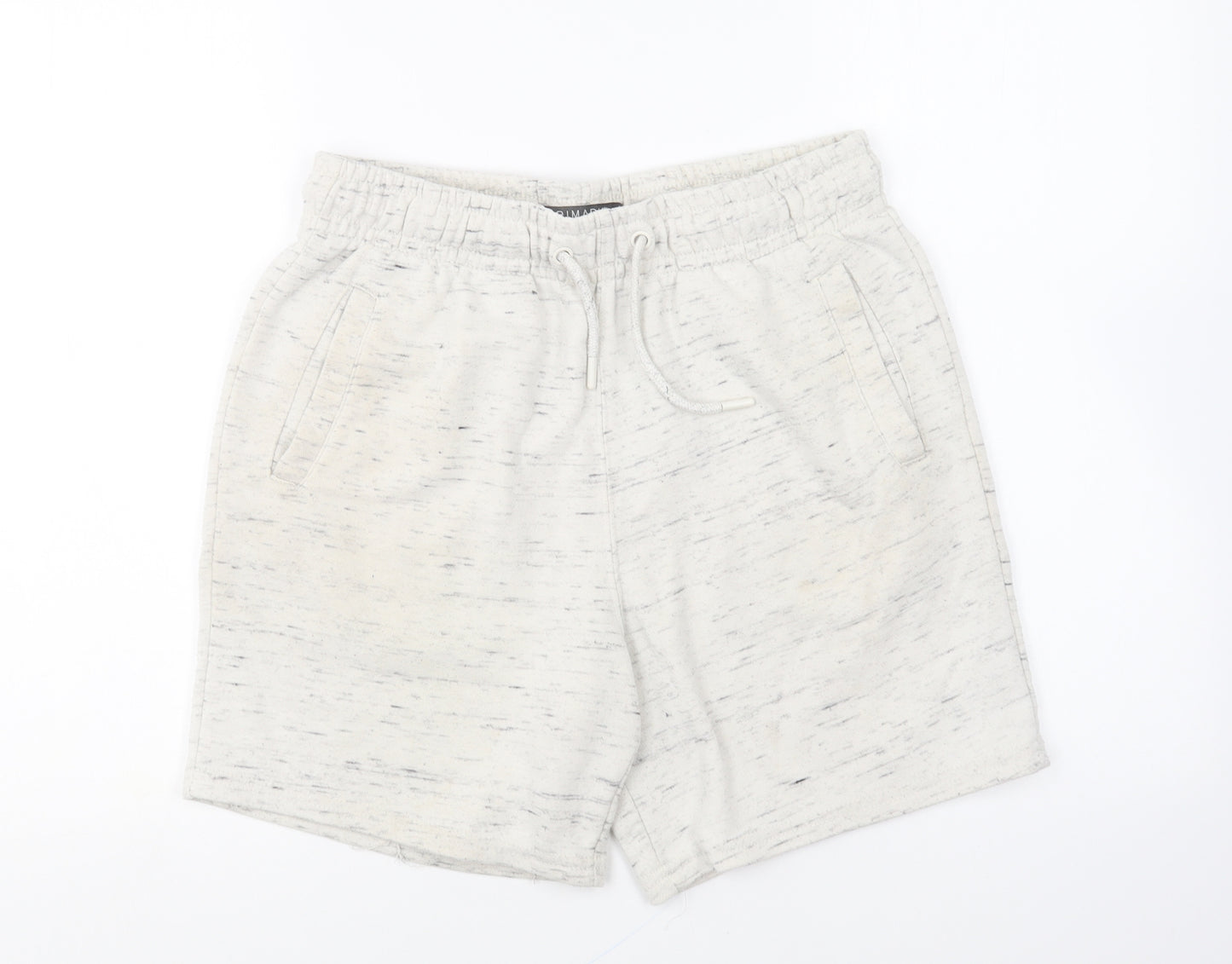 Primark Mens White Cotton Sweat Shorts Size S L7 in Regular Drawstring