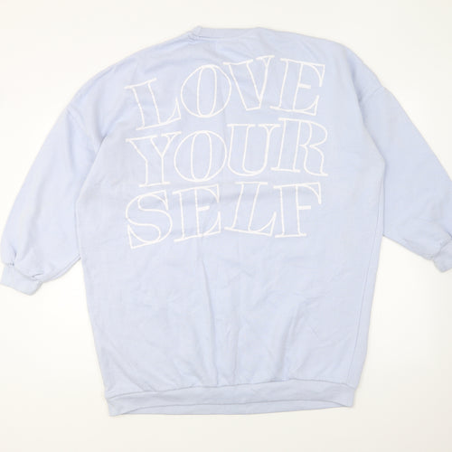 PEP&CO Womens Blue Cotton Pullover Sweatshirt Size L Pullover - Love Yourself