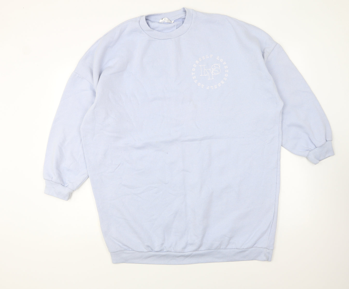 PEP&CO Womens Blue Cotton Pullover Sweatshirt Size L Pullover - Love Yourself