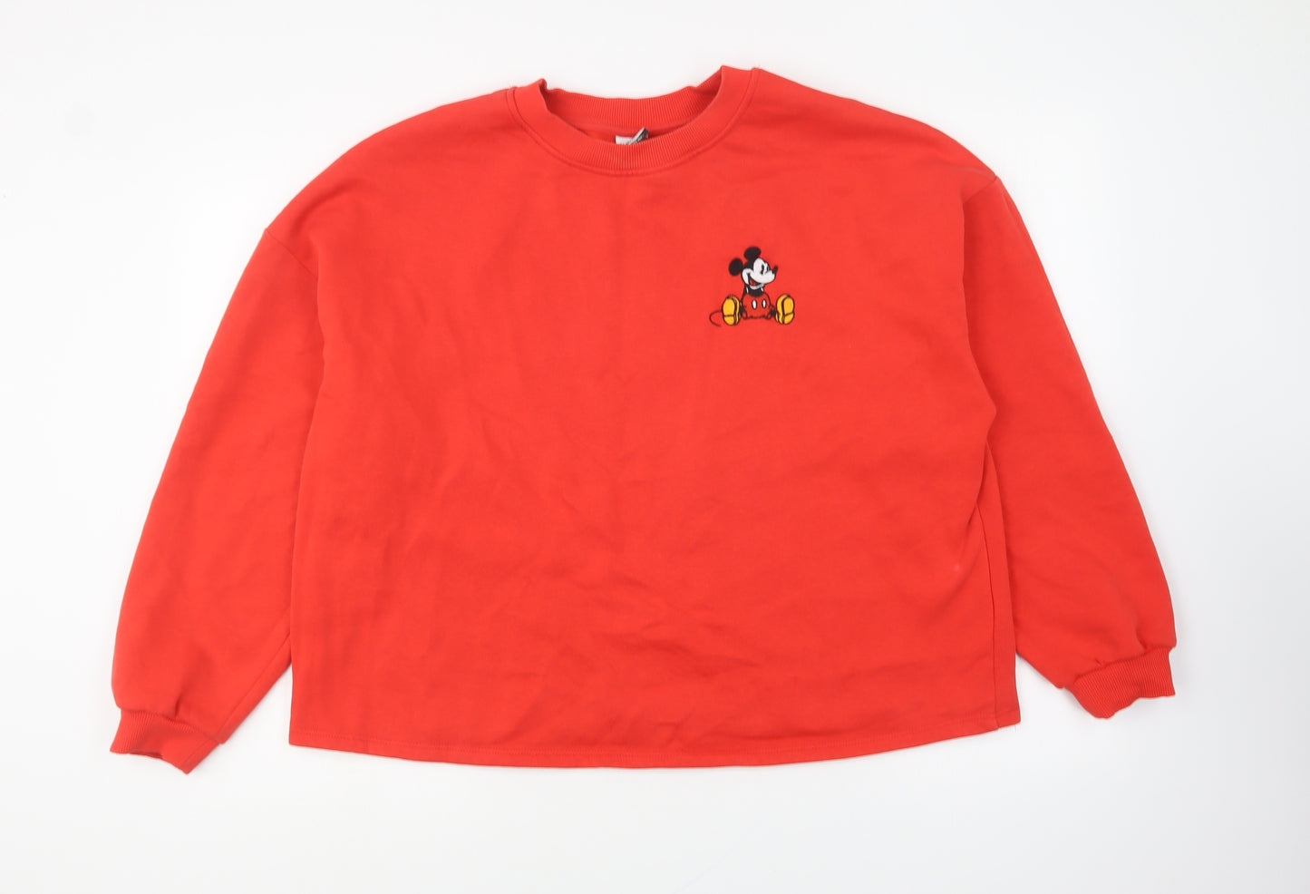 George Womens Red Cotton Pullover Sweatshirt Size L Pullover - Mickey Mouse