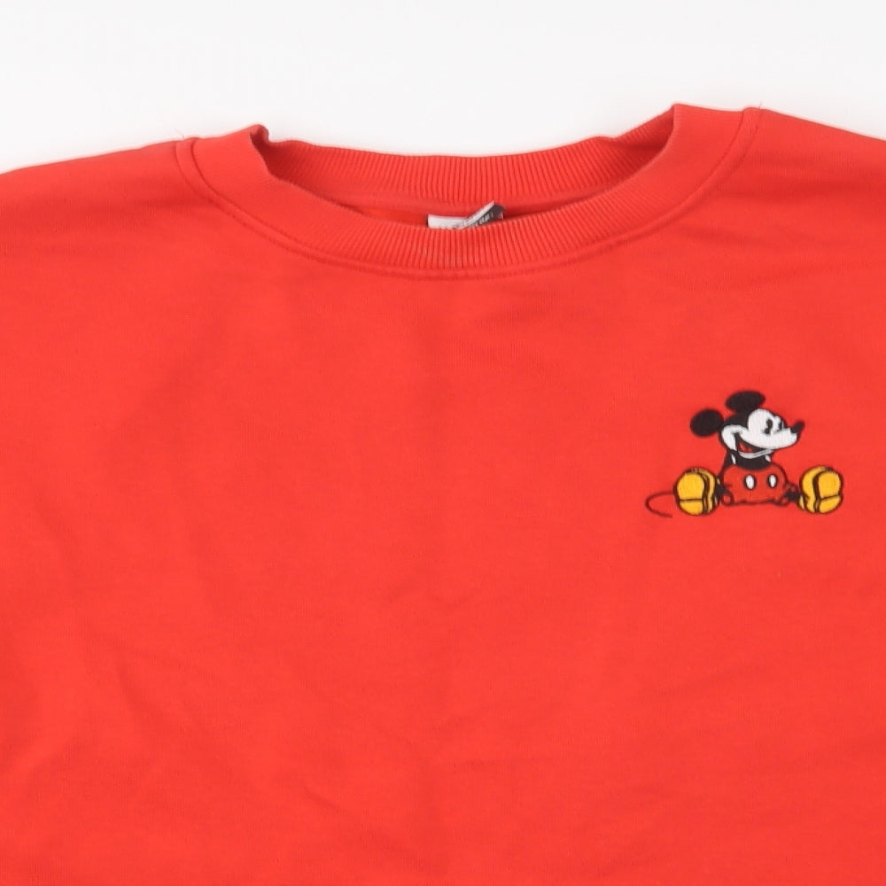 George Womens Red Cotton Pullover Sweatshirt Size L Pullover - Mickey Mouse