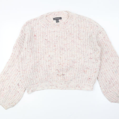 Primark Womens Pink Round Neck Acrylic Pullover Jumper Size 2XS