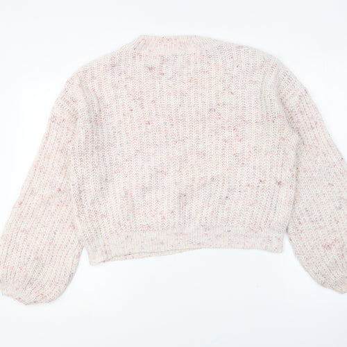 Primark Womens Pink Round Neck Acrylic Pullover Jumper Size 2XS