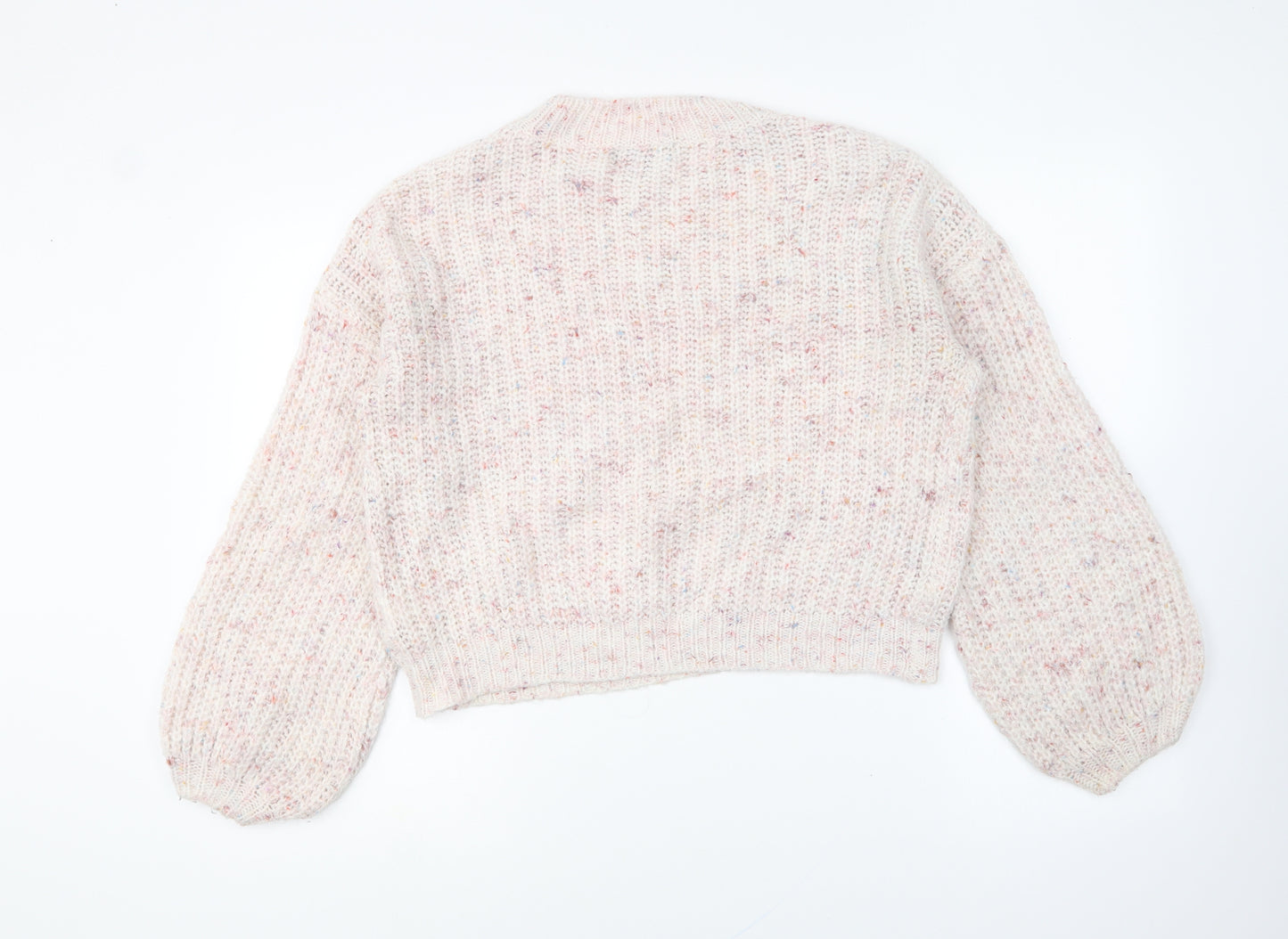 Primark Womens Pink Round Neck Acrylic Pullover Jumper Size 2XS