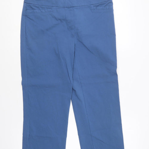 Jasmine & Juliana Womens Blue Viscose Trousers Size 14 L23 in Regular