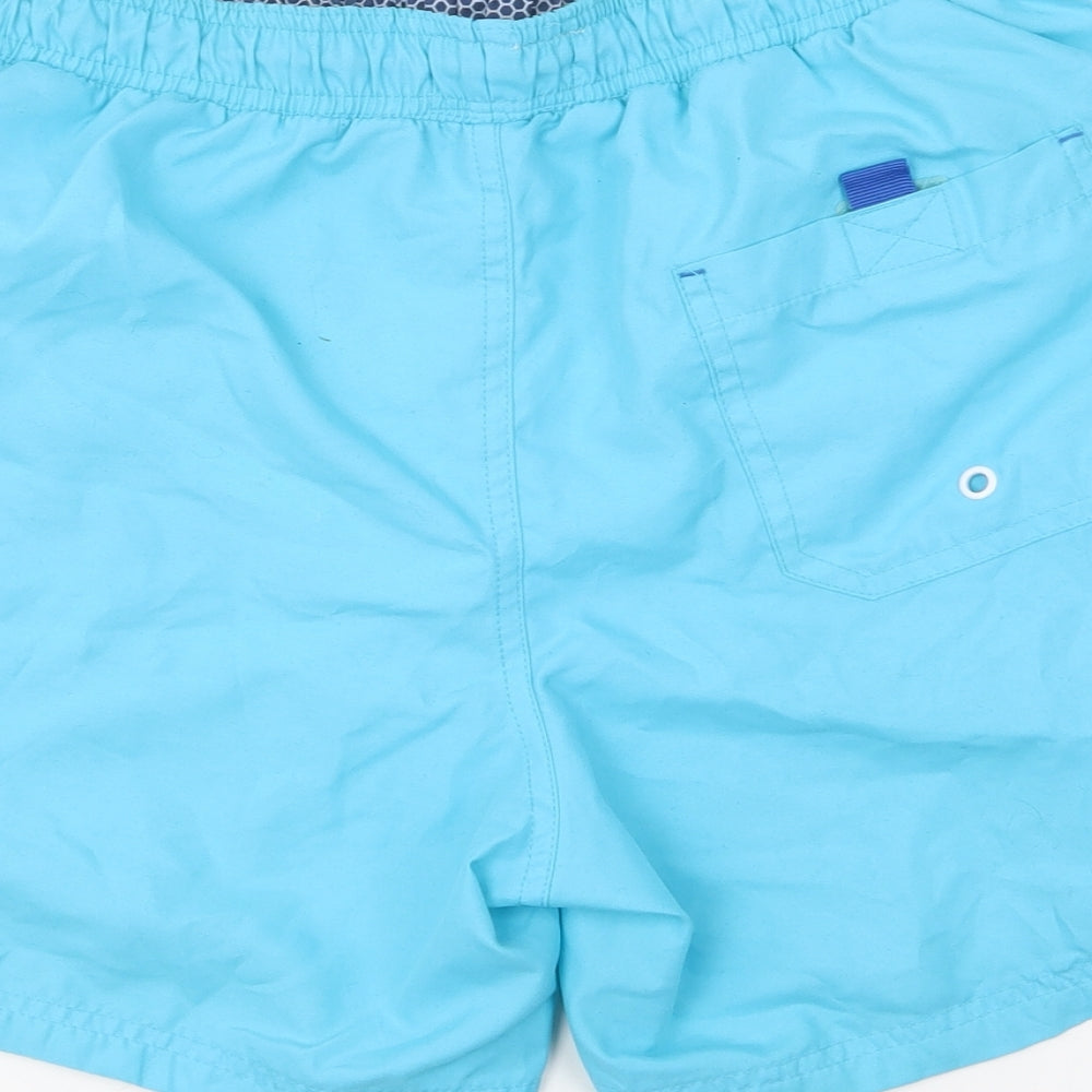 Matalan Mens Blue Polyester Sweat Shorts Size S L6 in Regular Drawstring - Swim Shorts