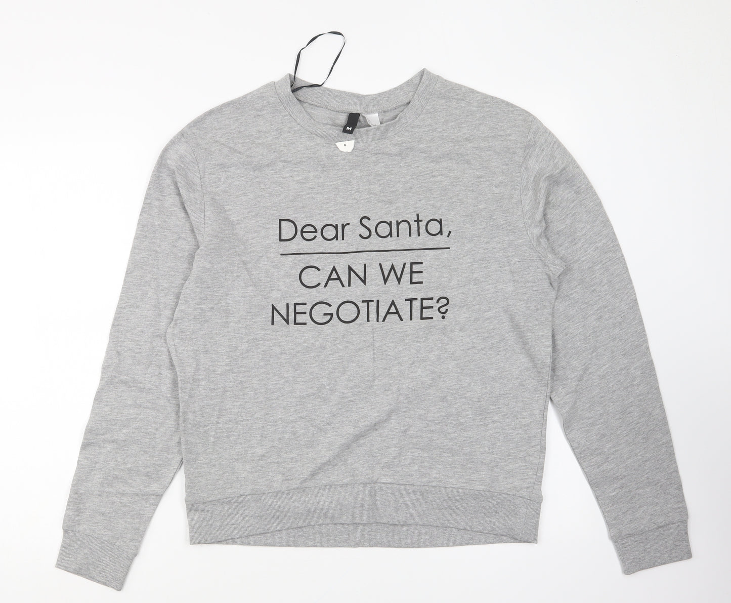 H&M Womens Grey Cotton Pullover Sweatshirt Size M Pullover - Christmas