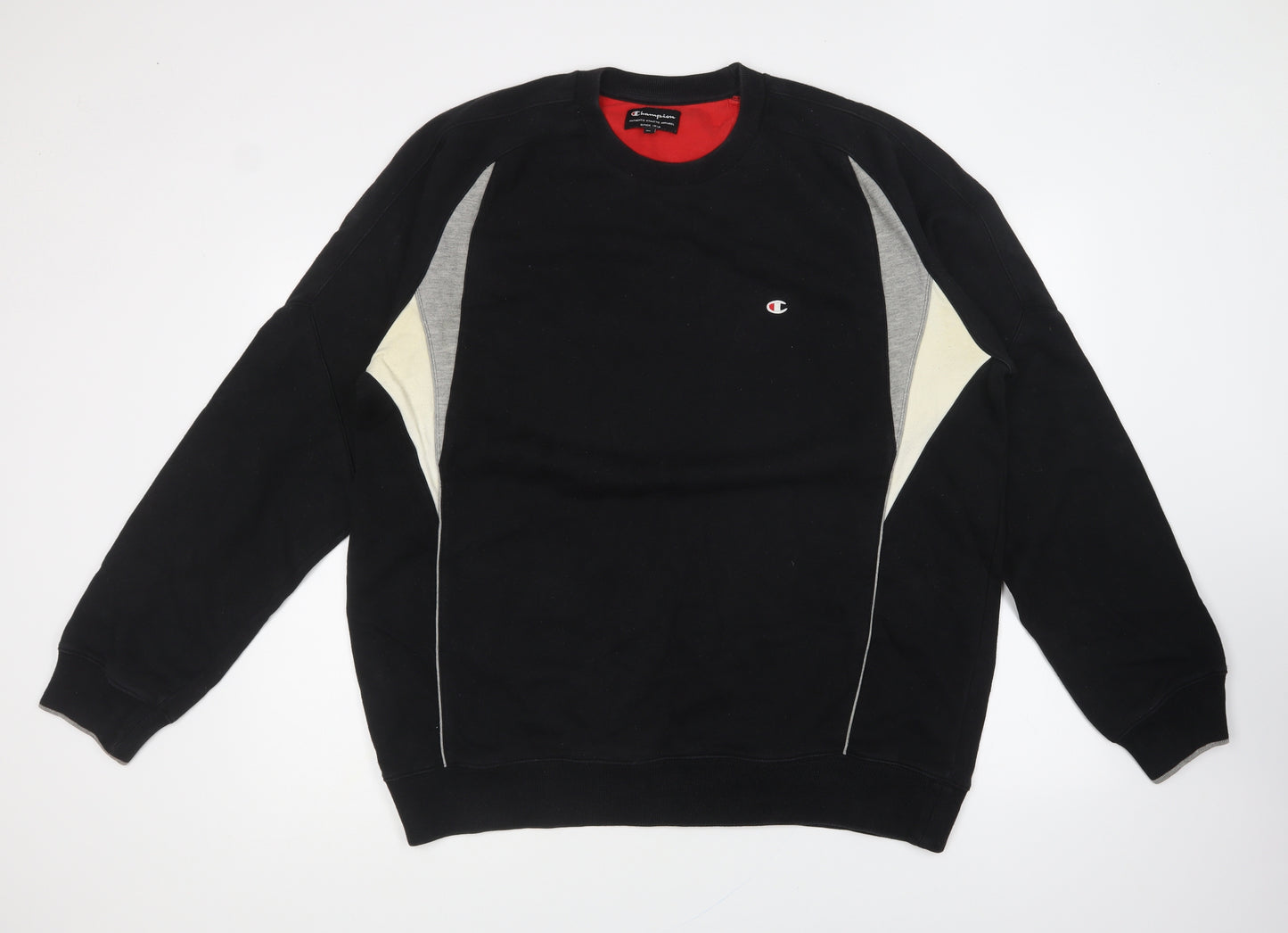 Champion Mens Black Cotton Pullover Sweatshirt Size XL