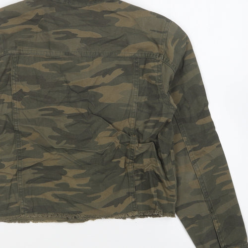 Matalan Girls Green Camouflage Jacket Size 13 Years Button