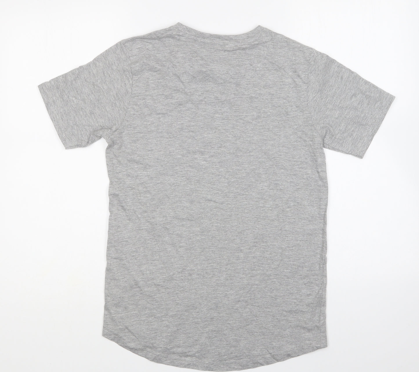 DFND Boys Grey Cotton Basic T-Shirt Size 13-14 Years Round Neck Pullover