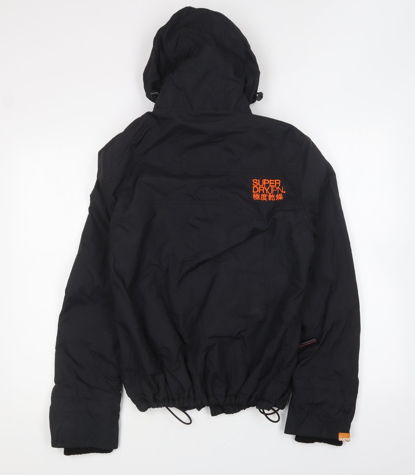 Superdry Womens Black Rain Coat Coat Size L Zip