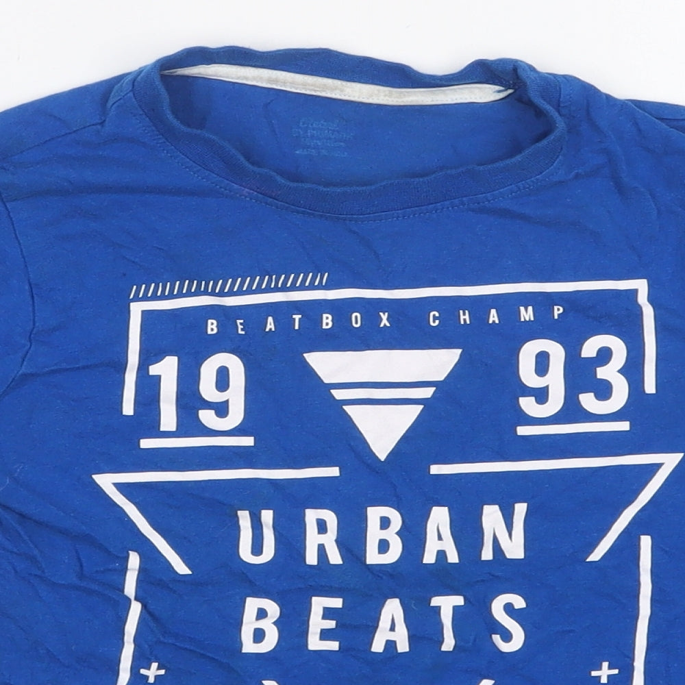 Primark Boys Blue Cotton Basic T-Shirt Size 7-8 Years Round Neck Pullover - Urban Beats