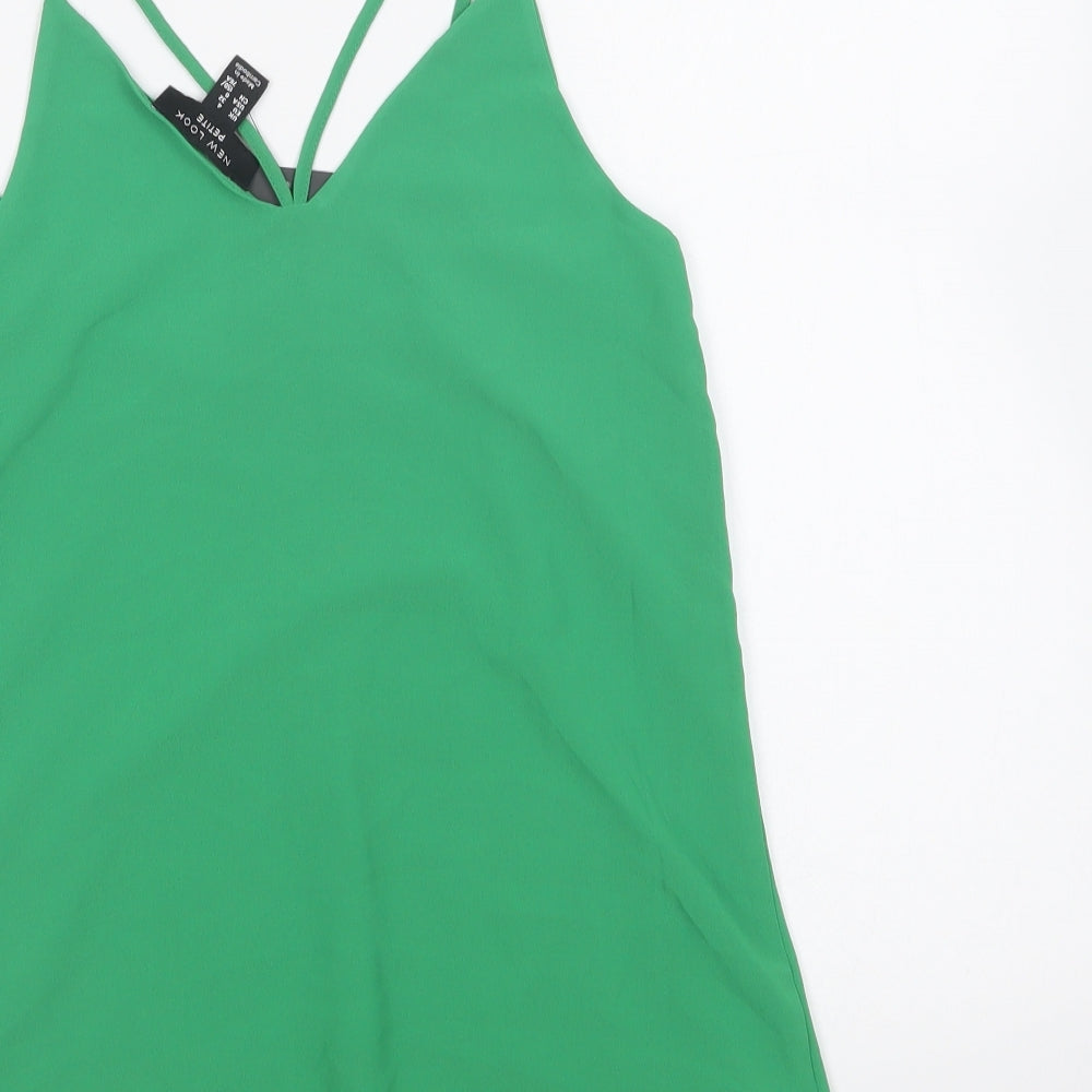 New Look Womens Green Polyester Camisole Blouse Size 4 V-Neck