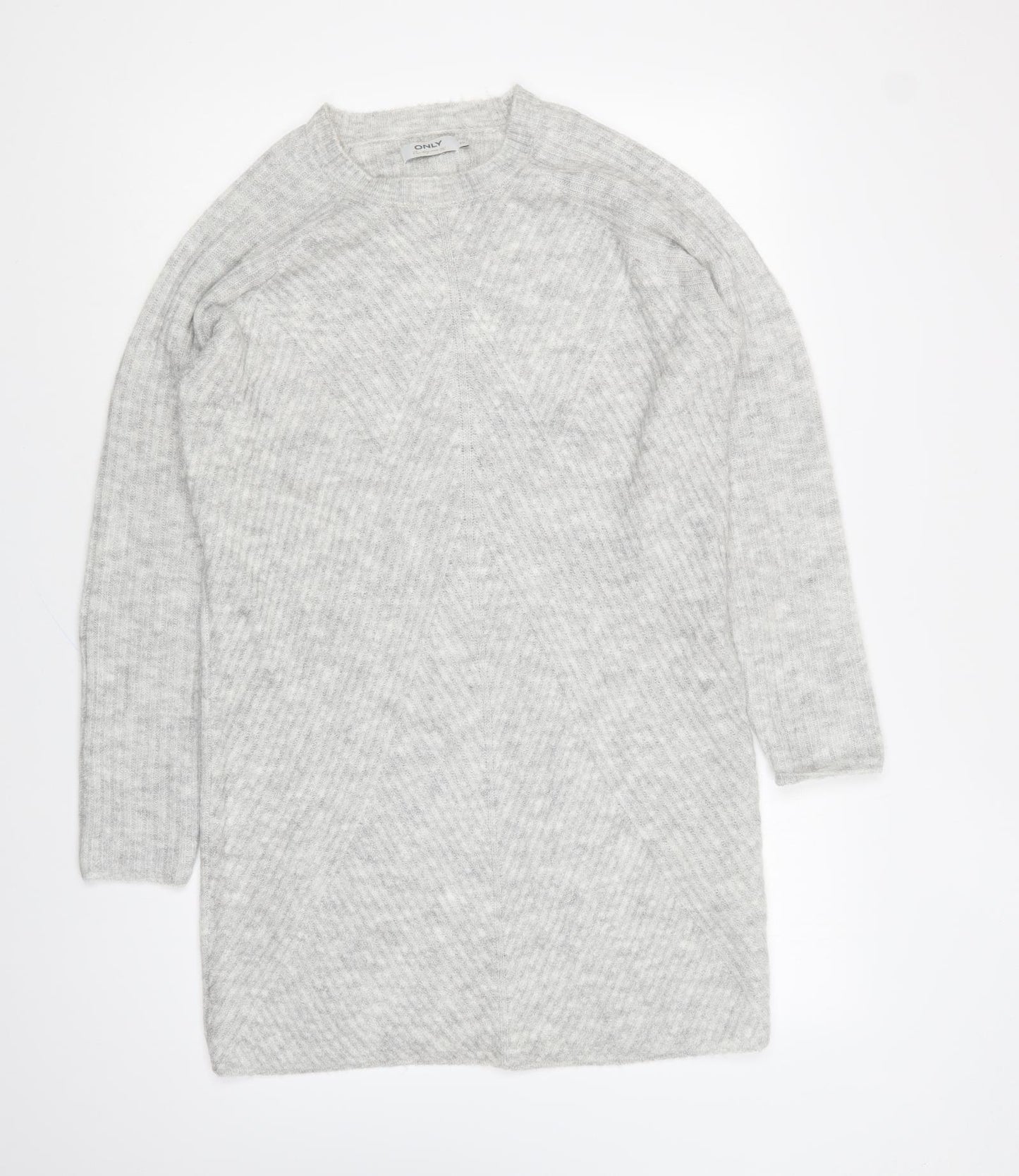Only Womens Grey Round Neck Polyester Pullover Jumper Size XS