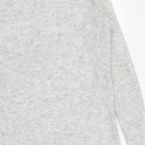 Only Womens Grey Round Neck Polyester Pullover Jumper Size XS