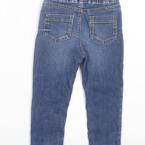 George Boys Blue Cotton Capri Jeans Size 2-3 Years Regular Drawstring