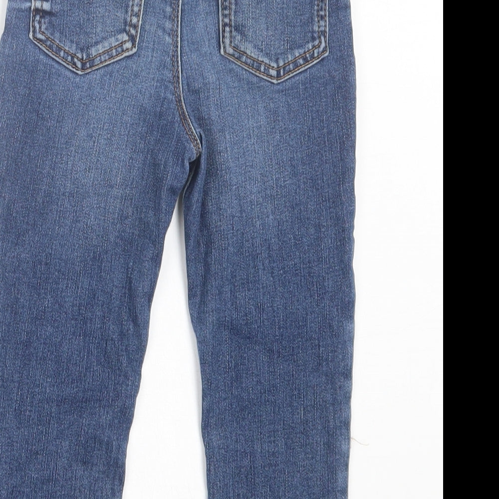 George Boys Blue Cotton Capri Jeans Size 2-3 Years Regular Drawstring