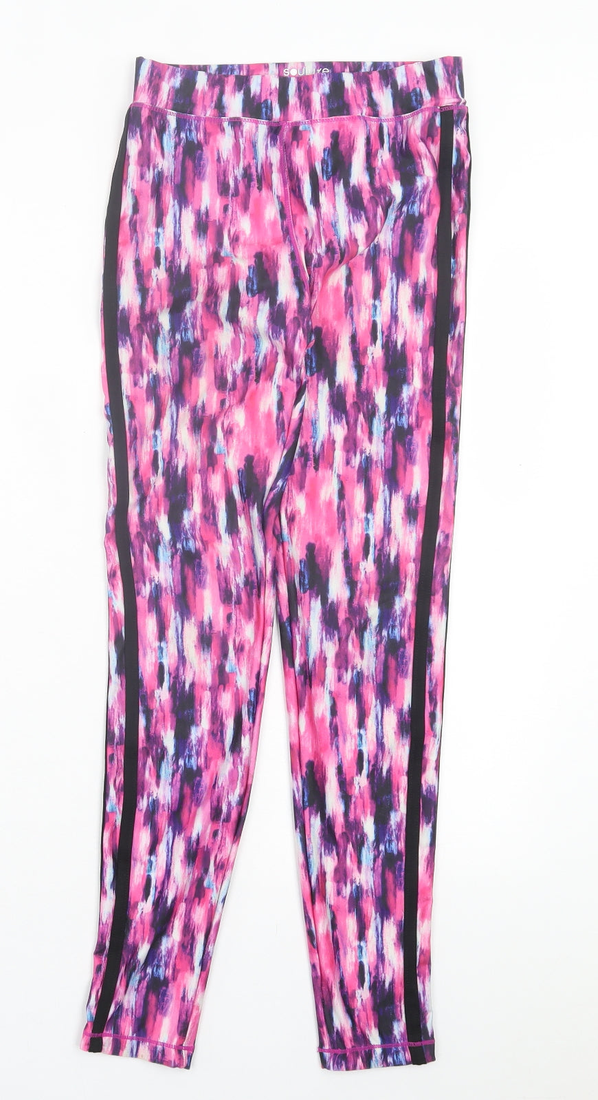 Matalan Girls Pink Geometric Polyester Capri Trousers Size 12-13 Years Regular Pullover - Leggings
