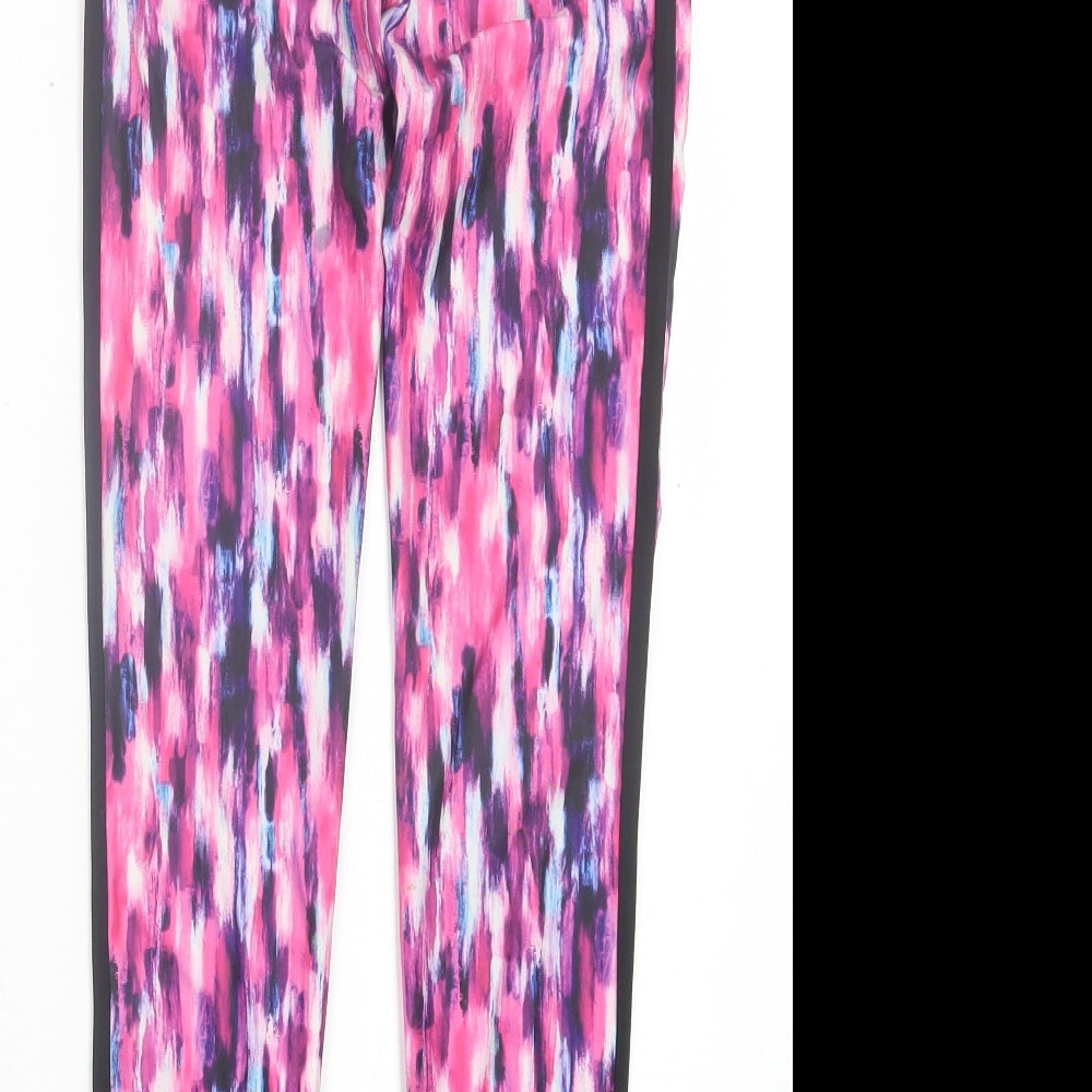 Matalan Girls Pink Geometric Polyester Capri Trousers Size 12-13 Years Regular Pullover - Leggings