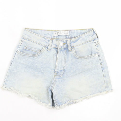Denim & Co. Womens Blue Cotton Boyfriend Shorts Size 6 L3 in Regular Button