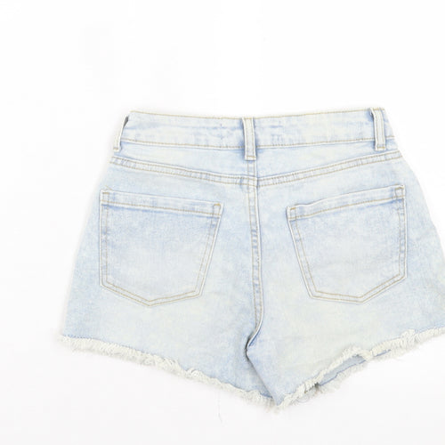 Denim & Co. Womens Blue Cotton Boyfriend Shorts Size 6 L3 in Regular Button