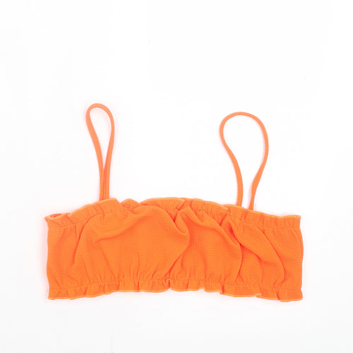 SheIn Womens Orange Polyester Cropped Tank Size M Square Neck - Lettuce Edging