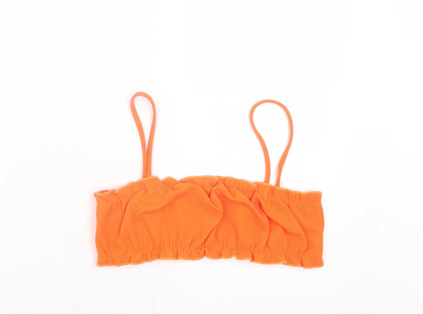 SheIn Womens Orange Polyester Cropped Tank Size M Square Neck - Lettuce Edging