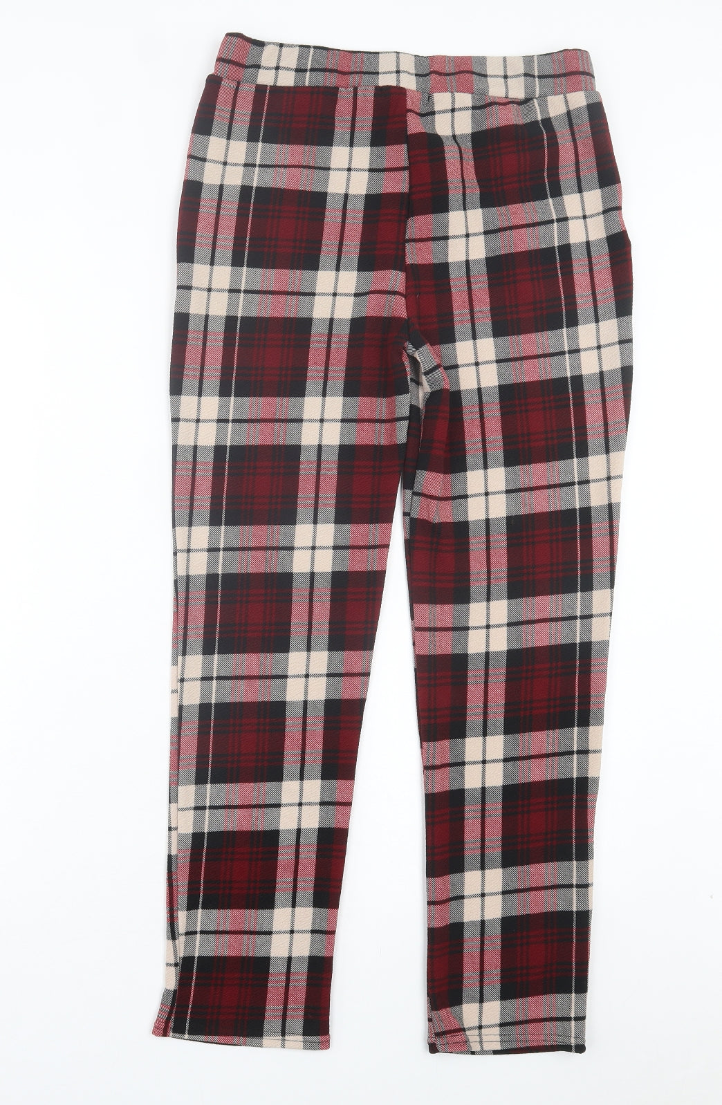 Cameo Rose Womens Red Plaid Polyester Capri Trousers Size 14 L28 in Regular