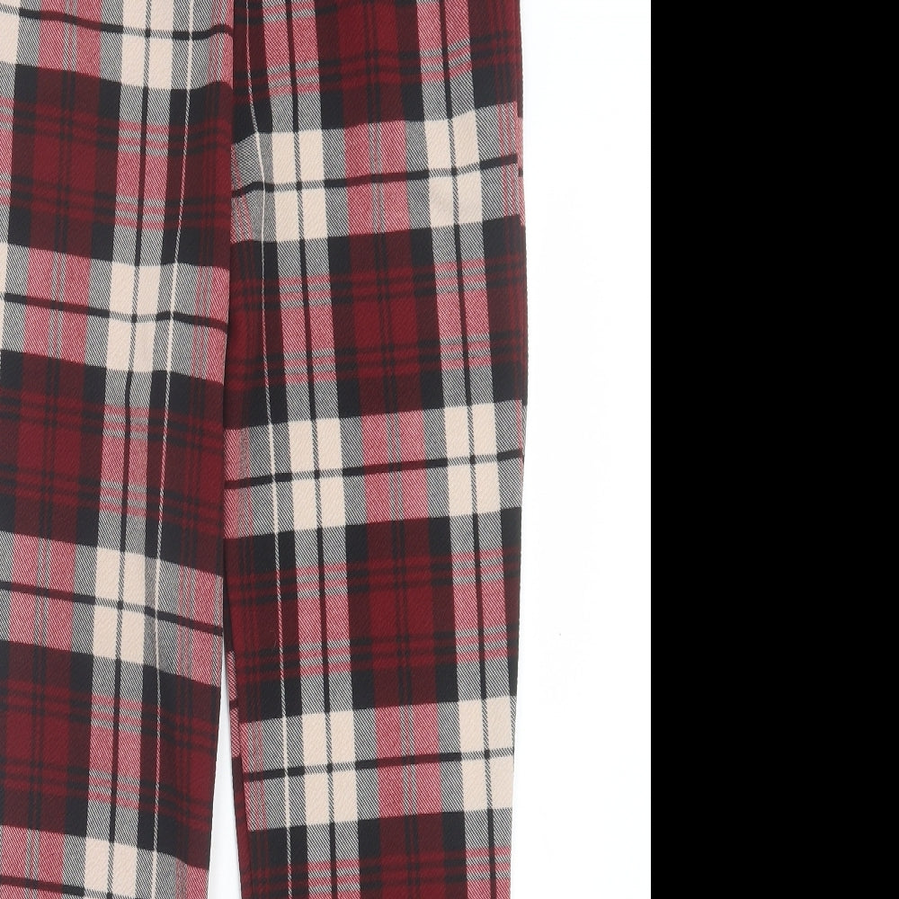 Cameo Rose Womens Red Plaid Polyester Capri Trousers Size 14 L28 in Regular
