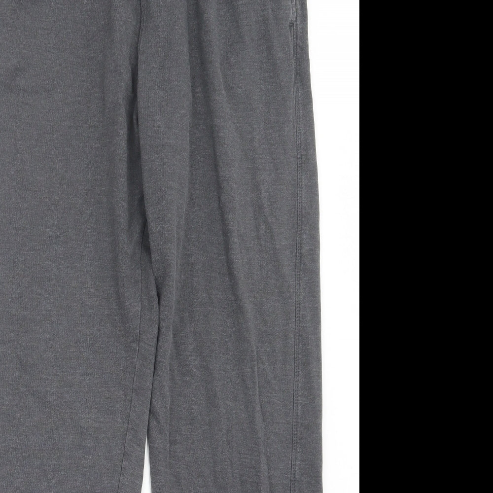 Marks and Spencer Mens Grey Cotton Jogger Trousers Size 36 in L32 in Regular