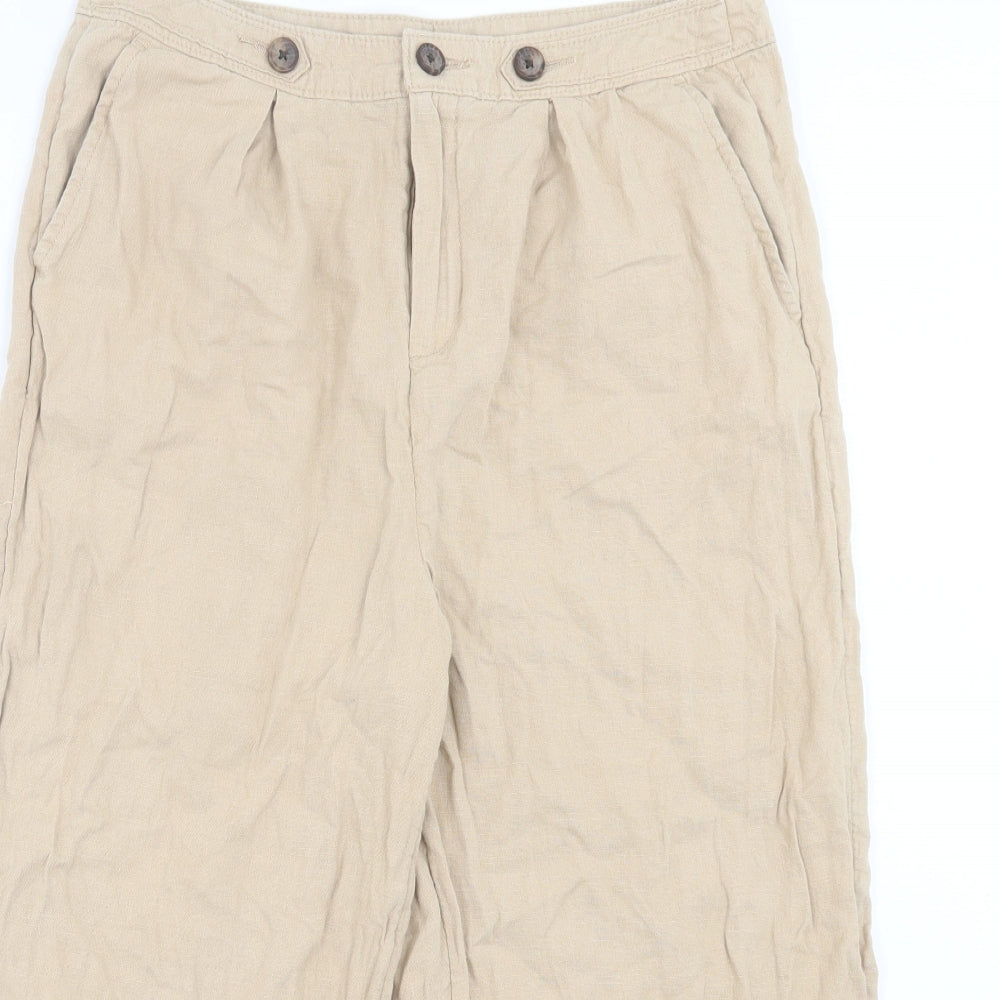 TU Womens Beige Linen Bermuda Shorts Size 14 L20 in Regular Button