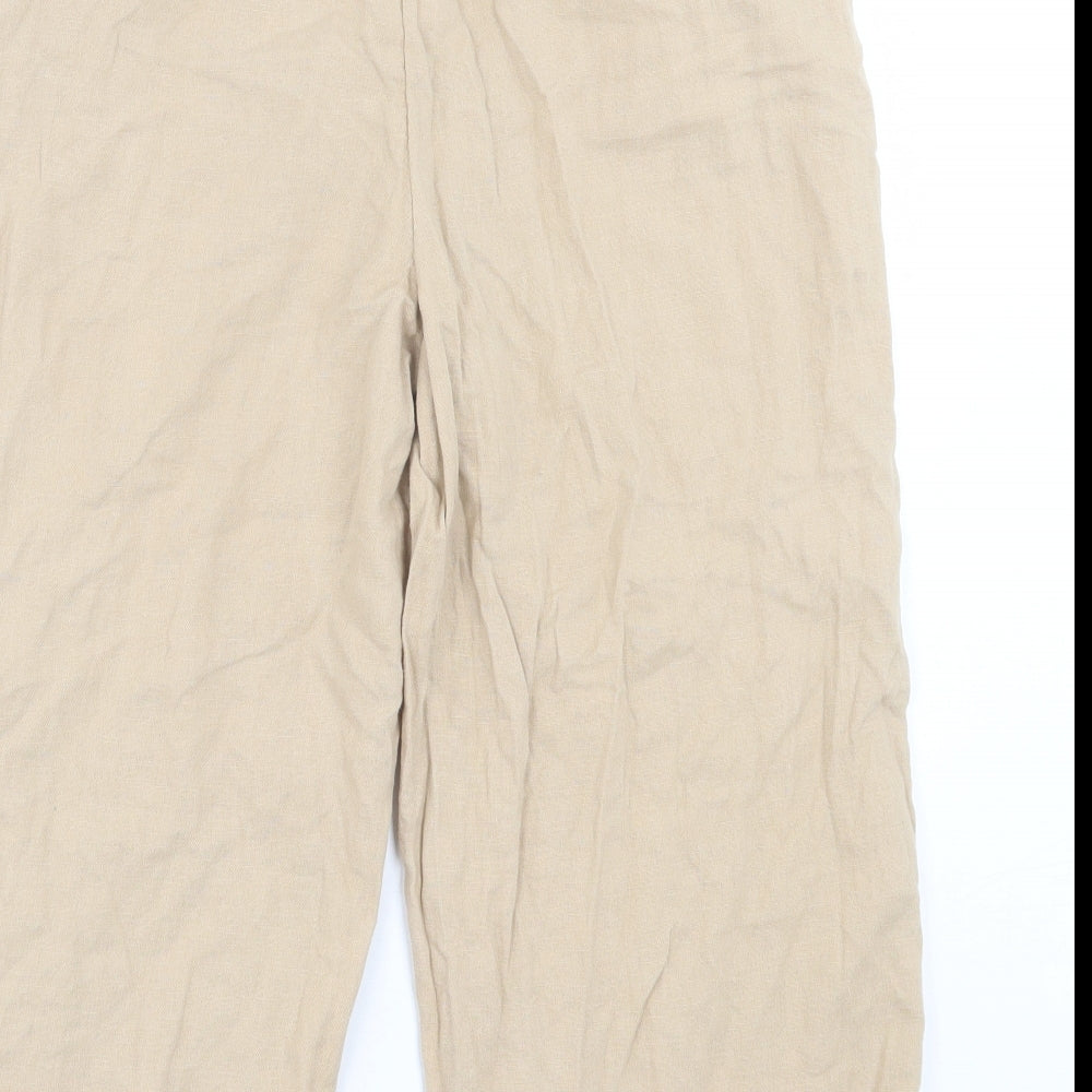 TU Womens Beige Linen Bermuda Shorts Size 14 L20 in Regular Button