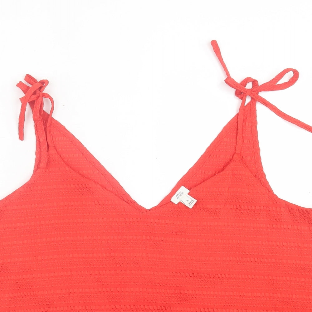 River Island Womens Red Polyester Camisole Tank Size 18 V-Neck
